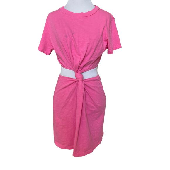 LNA Devan Twist Tee Dress in Neon Pink XS NWT - Picture 4 of 10